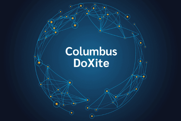 product name on an abstract blue and yellow background