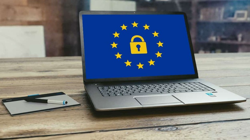 GDPR logo on laptop screen