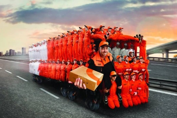 lorry made up of tnt employees