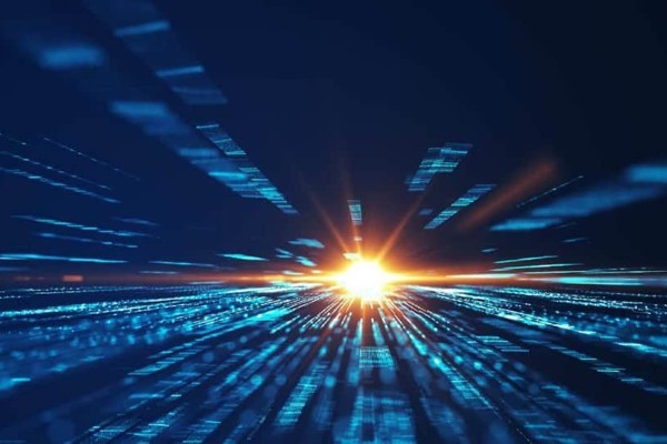 green and blue graph lines on black background