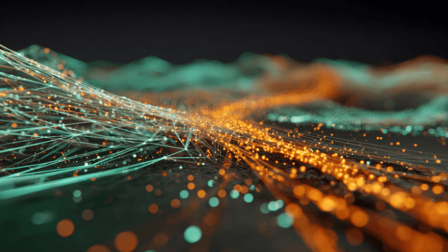Green hued data landscape