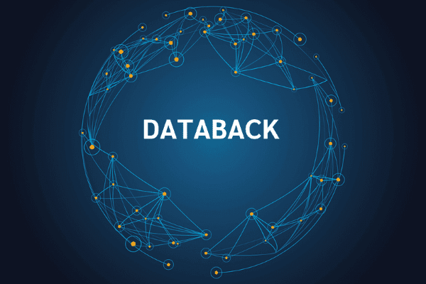 product name on an abstract blue and yellow background