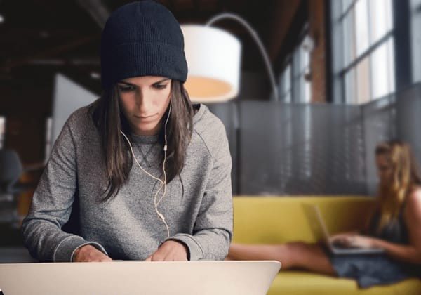 Woman using a laptop