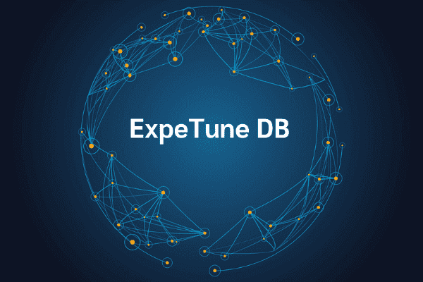 product name on an abstract blue and yellow background