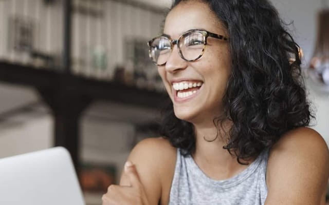 woman working on a laptop