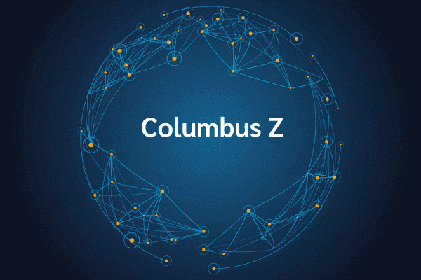 product name on an abstract blue and yellow background