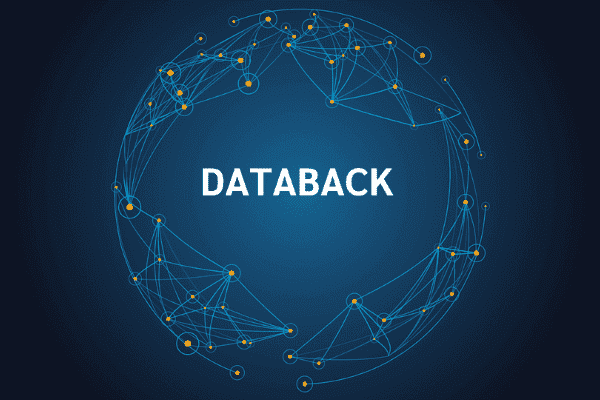 product name on an abstract blue and yellow background