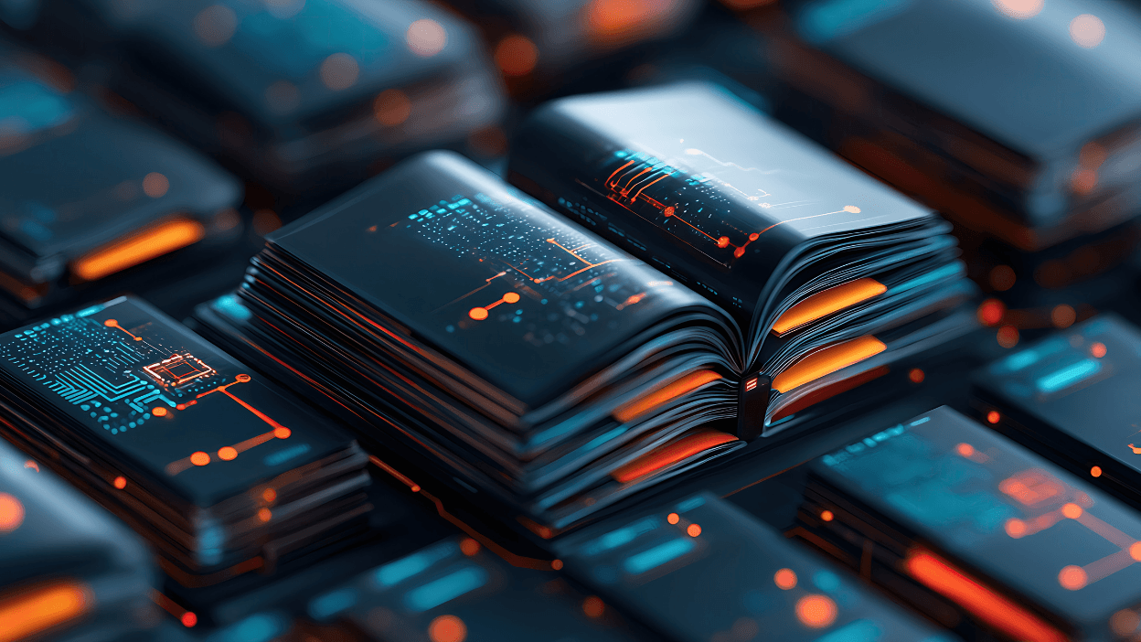 Digital data book stack