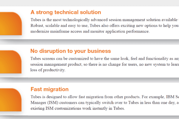 snippet of 12 reasons to switch to Tubes mainframe session manager