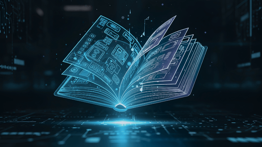 digital book representing IT learning