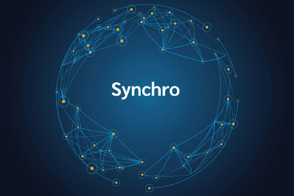 product name on an abstract blue and yellow background