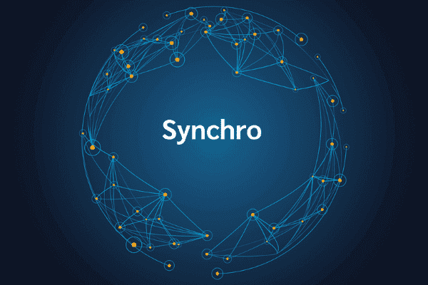 product name on an abstract blue and yellow background