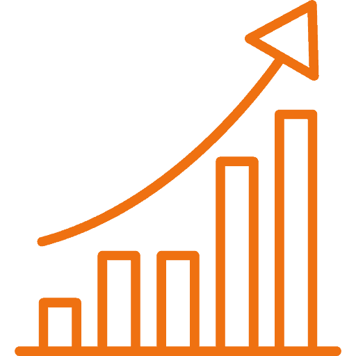 arrow up from bar chart