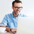 man working at a laptop