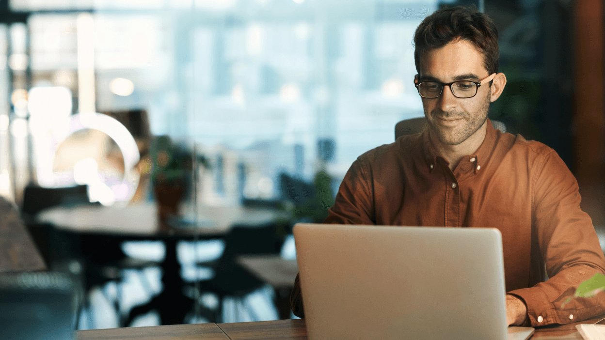 man using laptop