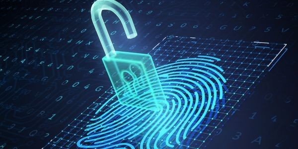 digital fingerprint with padlock