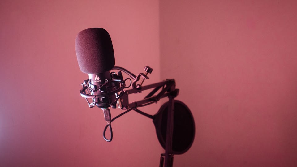 close up of studio microphone